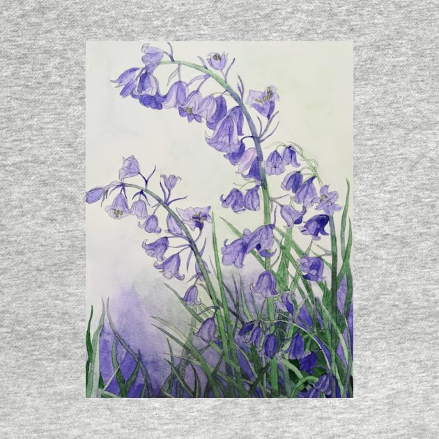 Bluebells watercolour painting by esvb